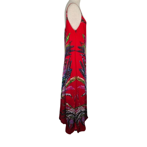 Celestino Red Patterned Flowy Maxi Dress M L - Picture 4 of 8